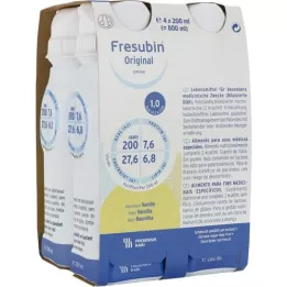 FRESUBIN ORIGINAL DRINK Vaniļas dzeramā pudele, 4X200 ml