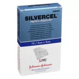 SILVERCEL Hidroalgināta pārsējs 5x5 cm, 10 gab