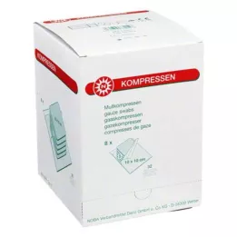 MULLKOMPRESSEN 10x10 cm sterils 32 reizes, 8x5 ST