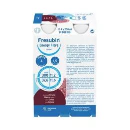 FRESUBIN ENERGY Šķiedra DRINK Ķiršu dzeramā pudele, 4X200 ml
