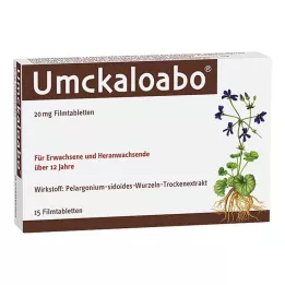 UMCKALOABO 20 mg apvalkotās tabletes, 15 gab