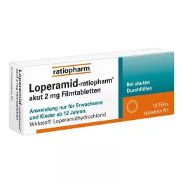 LOPERAMID-ratiopharm akut 2 mg apvalkotās tabletes, 10 gab