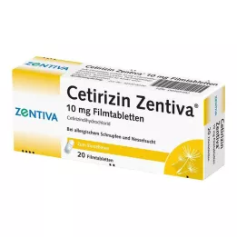 CETIRIZIN Zentiva 10 mg apvalkotās tabletes, 20 gab