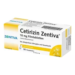 CETIRIZIN Zentiva 10 mg apvalkotās tabletes, 50 gab