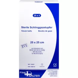 SCHLINGGAZETUPFER 25x25 cm sterils 2+3, 25X5 gab