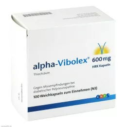 ALPHA VIBOLEX 600 mg HRK mīkstās kapsulas, 100 gab