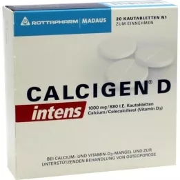 CALCIGEN D intens 1000 mg/880 SV košļājamās tabletes, 20 gab