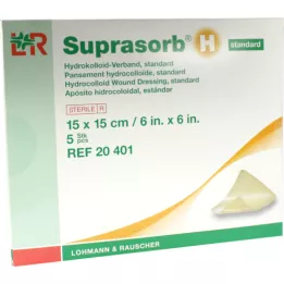 SUPRASORB H Hydrocoll.pieslēguma standarts 15x15 cm, 5 gab