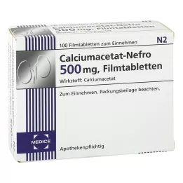 CALCIUMACETAT NEFRO 500 mg filmu pārklātas tabletes, 100 ST