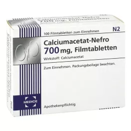 CALCIUMACETAT NEFRO 700 mg apvalkotās tabletes, 100 gab