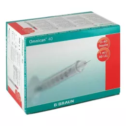 OMNICAN Insulīna šļirce 1 ml U40 ar kanulu 0,30x8 mm viena, 100X1 gab