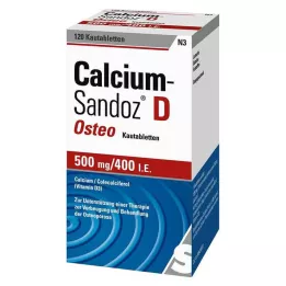 CALCIUM SANDOZ D Osteo 500 mg/400 I.E. košļājamās tabletes, 120 gab