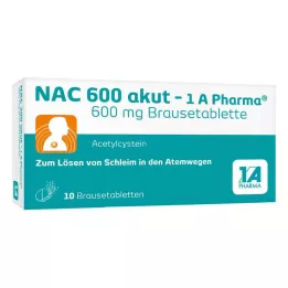 NAC 600 Akut-1A Pharma dzirkstošās tabletes, 10 stundas
