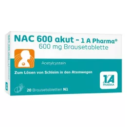 NAC 600 akut-1A Pharma putojošās tabletes, 20 gab