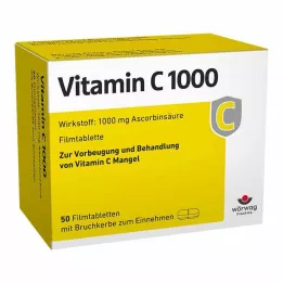 VITAMIN C 1000 apvalkotās tabletes, 50 gab