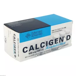 CALCIGEN D 600 mg/400 I.E. košļājamās tabletes, 100 gab