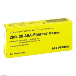 ZINK 20 AAA-Pharma dražejas, 20 gab