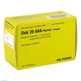 ZINK 20 AAA-Pharma Dragees, 100 gab
