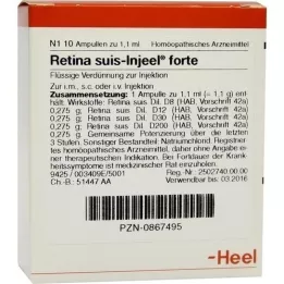 RETINA SUIS Injeel forte ampulas, 10 gab