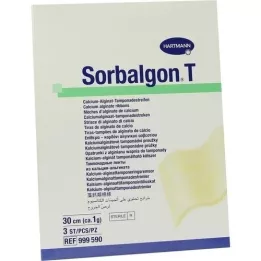 SORBALGON T tamponādes sloksnes 1 g/30 cm, 3 gab