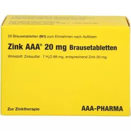 ZINK AAA 20 mg putojošās tabletes, 20 gab