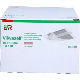 VLIWAZELL Sūkšanas kompreses sterilas 10x10 cm, 25 gab