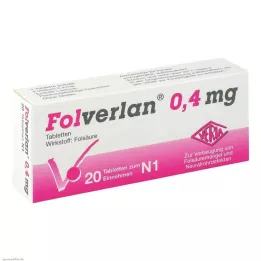 FOLVERLAN 0,4 mg tabletes, 20 gab