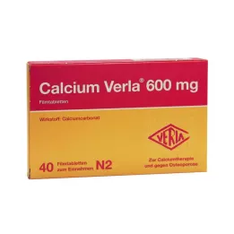 CALCIUM VERLA 600 mg apvalkotās tabletes, 40 gab