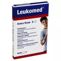 LEUKOMED sterilie plāksteri 8x15 cm, 5 gab