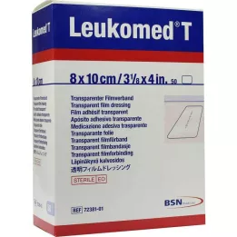 LEUKOMED caurspīdīgi sterili plāksteri 8x10 cm, 50 gab