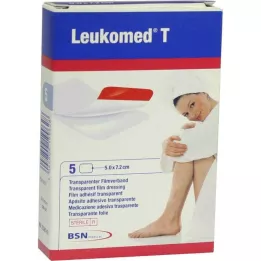 LEUKOMED caurspīdīgs sterils apmetums 5x7,2 cm, 5 gab