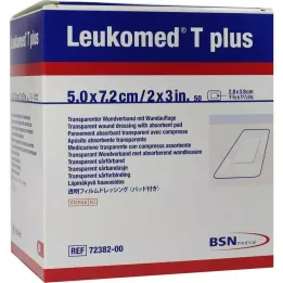 LEUKOMED transp.plus sterilie plāksteri 5x7,2 cm, 50 gab