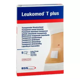LEUKOMED transp.plus sterilais apmetums 5x7,2 cm, 5 gab
