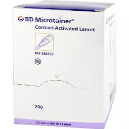 BD MICROTAINER Lancete violeta 30 G 1,5 mm, 200 gab