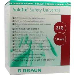 SOLOFIX Safety Univers.Lanzet.21 G 1,8 mm adata, 200 gab