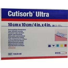 CUTISORB Ultra absorbējošas kompreses 10x10 cm sterilas, 20 gab