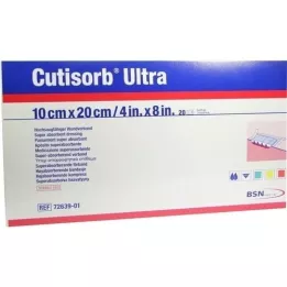 CUTISORB Ultra absorbējošas kompreses 10x20 cm sterilas, 20 gab
