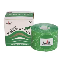 NASARA Kinezio lente 5 cmx5 m zaļa, 1 gab