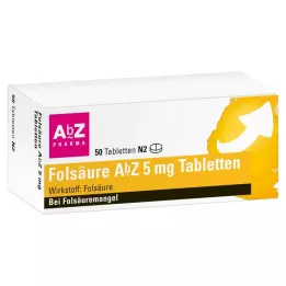 FOLSÄURE AbZ 5 mg tabletes, 50 gab