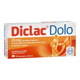 DICLAC Dolo 25 mg apvalkotās tabletes, 20 gab