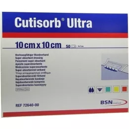 CUTISORB Ultra absorbējošas kompreses 10x10 cm sterilas, 50 gab