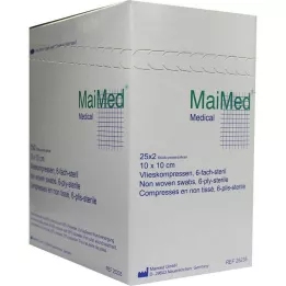VLIESKOMPRESSEN 10x10 cm sterils 6-slāņu, 25X2 gab