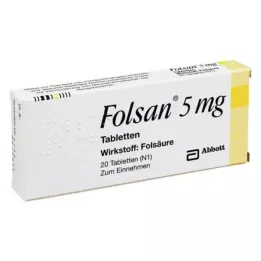 FOLSAN 5 mg tabletes, 20 gab