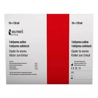 KLYSMA 1x sāls šķīdums, 10x135 ml