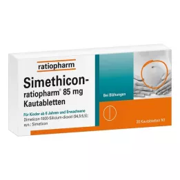 SIMETHICON-ratiopharm 85 mg košļājamās tabletes, 20 gab