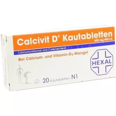 CALCIVIT D košļājamās tabletes, 20 gab CALCIVIT D košļājamās tabletes, 20 gab
