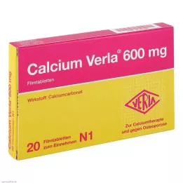 CALCIUM VERLA 600 mg apvalkotās tabletes, 20 gab