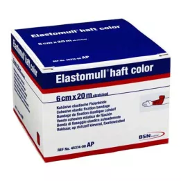 ELASTOMULL cepures krāsa 6 cmx20 m fiksācijas papīrs sarkans, 1 gab