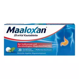 MAALOXAN 25 mVal košļājamās tabletes, 20 gab