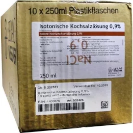 ISOTONISCHE Sāls šķīdums 0,9% plastmasas inf., 10X250 ml